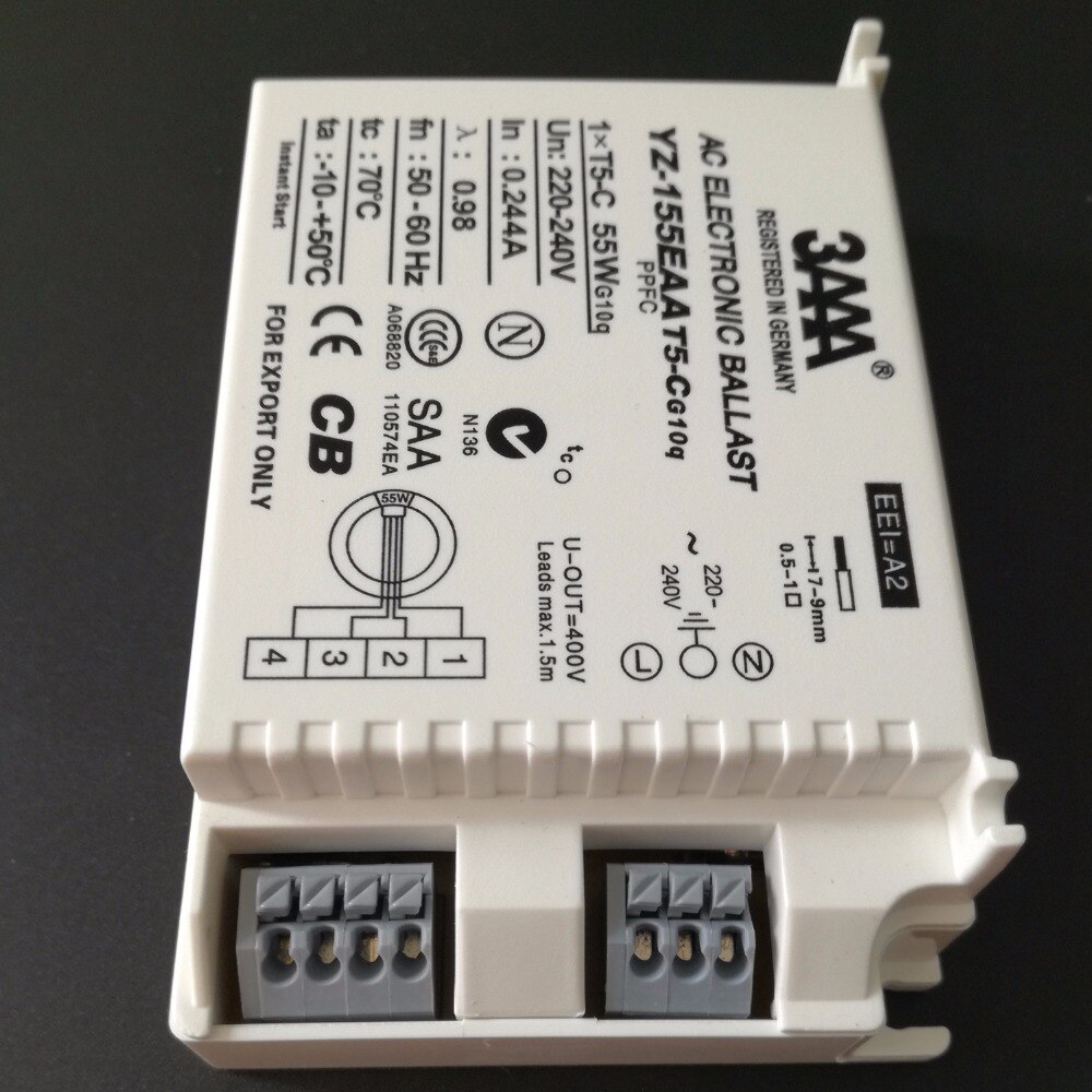3AAA 55W 220-240V Instant Start AC Fluorescent Lamp Electronic Ballast For T5-C Ring Lamp Standard Rectifiers YZ-155EAA T5-C