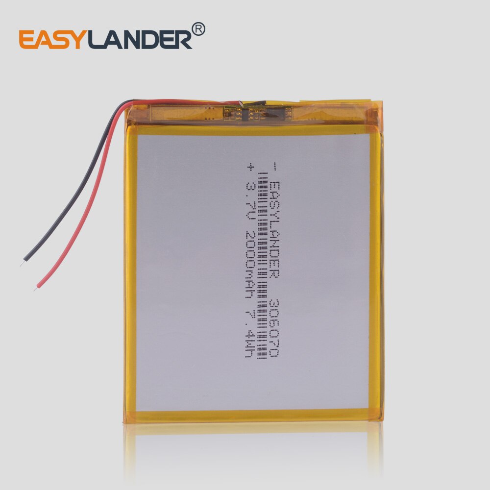 306070 3.7V 2000mAh Rechargeable li Polymer Battery For Tablet PC Power Bank Wexler Book E6005 356070 PSP PDA GPS DVR E-Book