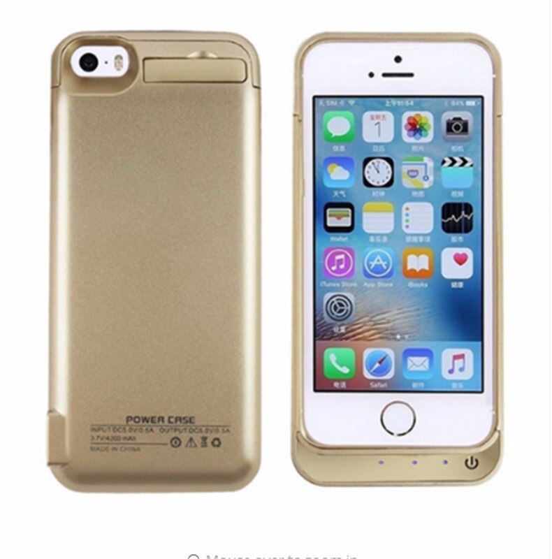 NENG 4200mAh External Backup Battery Charger Case for IPhone 5 5s 5C SE 8 Colours Power Bank Pack Stand Powerbank: 2
