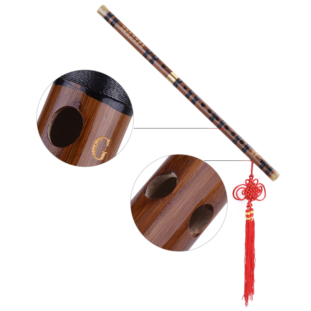 Flauta china tradicional de bambú para principiantes, instrumento Musical de , Dizi, llave C D G enchufable, bambú amargado,