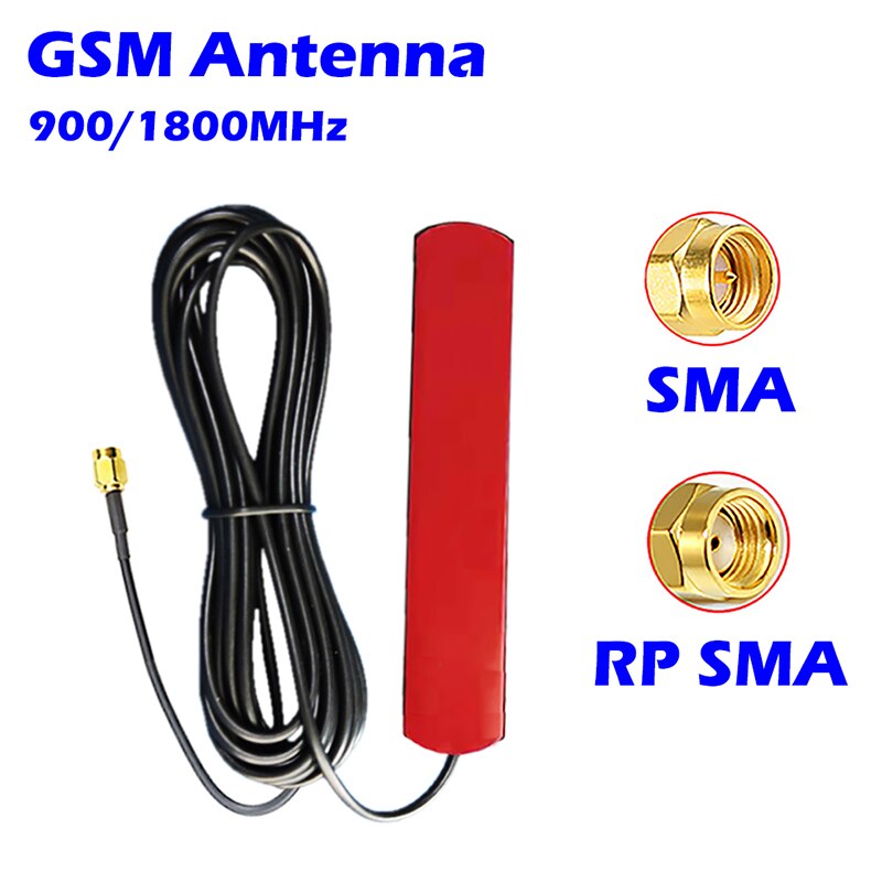 GSM GPRS WCDMA Adhesive Mount Antenna 3dBi 900/1800MHz 2G 3G RG174 Extension Cable Signal Aerial for M2M Vehicle GPS Cell Phone