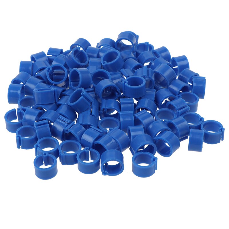 100Pcs Inner Diameter 8mm Pigeon Leg Poultry Dove Tiny Bird Parrot Clip Rings: Dark Blue