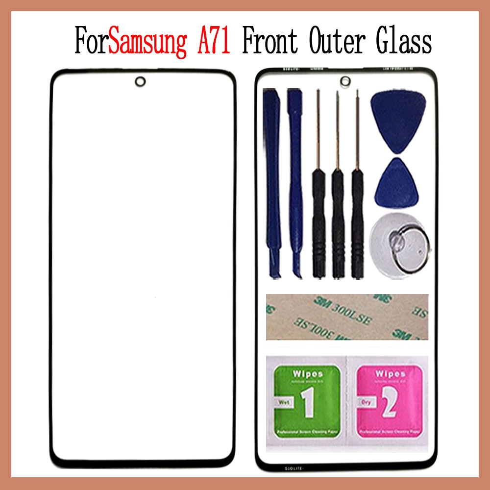 Touch Screen Glass For Samsung Galaxy A71 LCD Display Panel Front Outer Glass Lens Spare Parts Replacement