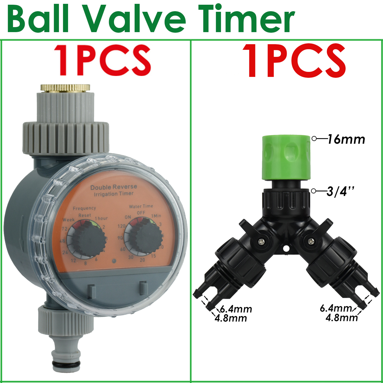 KESLA Automatic Garden Ball Valve Water Timer Watering Controller Drip Irrigation System IBC Tank Tap Faucet Bonsai Greenhouse: Pink