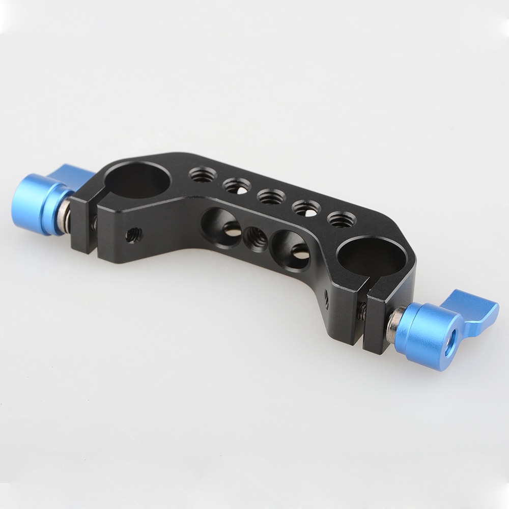 CAMVATE 15mm Railblock Rod Clamp for Shoulder Rig Baseplate (Blue Thumbscrew) C1714