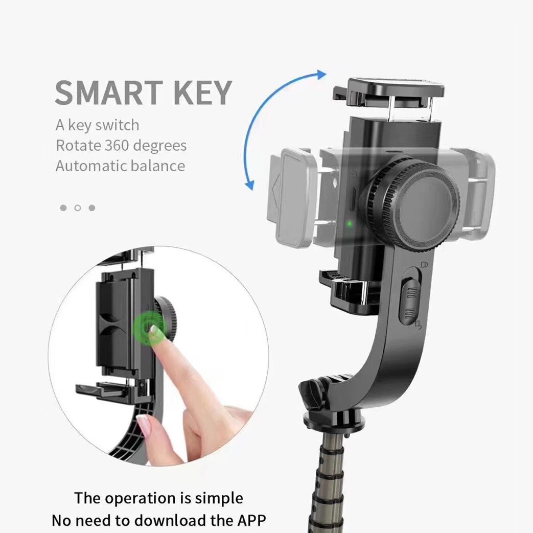 Roreta 2022 Handheld Gimbal Wireless Bluetooth Phone Gimbal Stabilizer for iPhone Tripod Gimbal Smartphone Stabilizer Gimbal