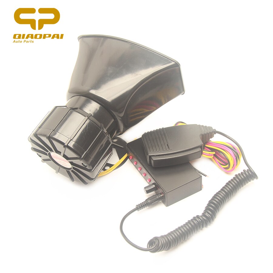 12V Car Horn Siren Police Sound 5 Mutil Tone Alarm Electric Horn 100W PA Speaker System Megaphone Loud for VW Train Boat Ship