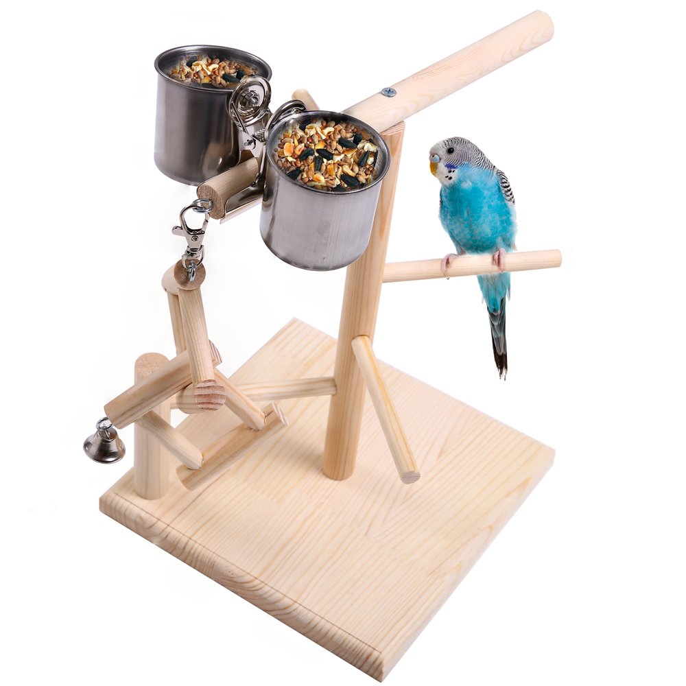 Soporte para loros, parque infantil para aves, percha de madera, soporte de gimnasio, Corralito, juguetes, ejercicio, gimnasio, Conure, Lovebirds