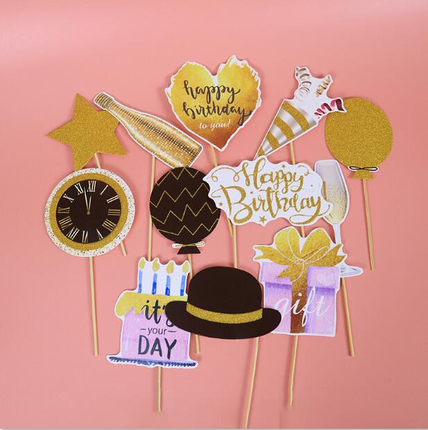 12 pcs Funny Photo Props DIY Selfie Props Decor Wedding Birthday Christmas Graduation Party Photography Flamingo Animal Mask: PH32-birthday