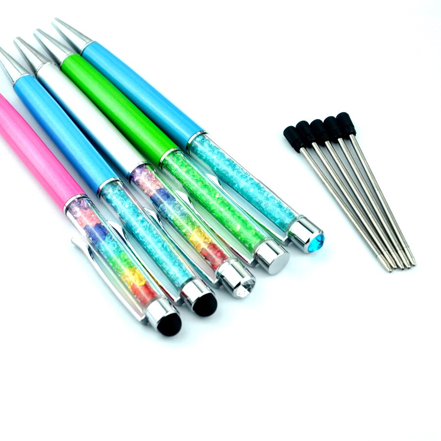 20pcs/lot Ballpoint pen refill 70mm small cartridge pen rod core for Crystal Stylus Pen 7.0CM