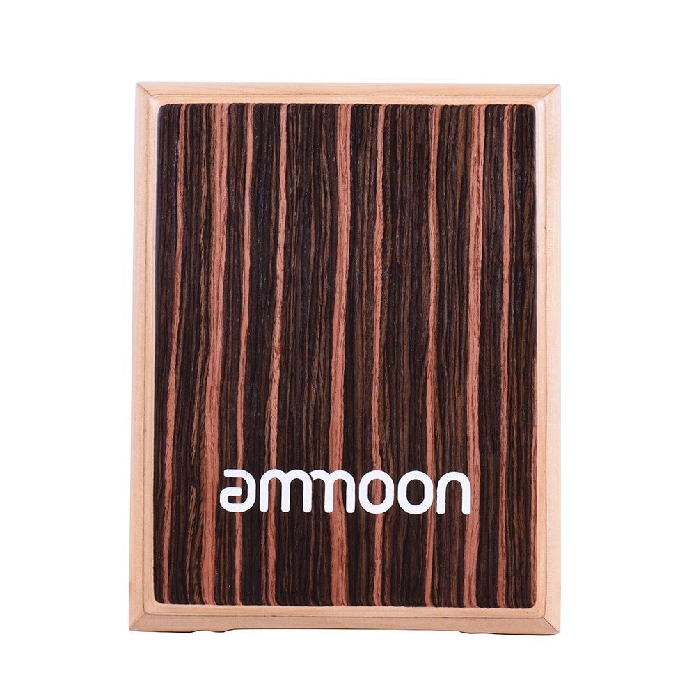 ammoon Cajon Drum Travel Compact Box Drum Cajon Flat Hand Drum Percussion Instrument with Adjustable Strings Carrying Bag