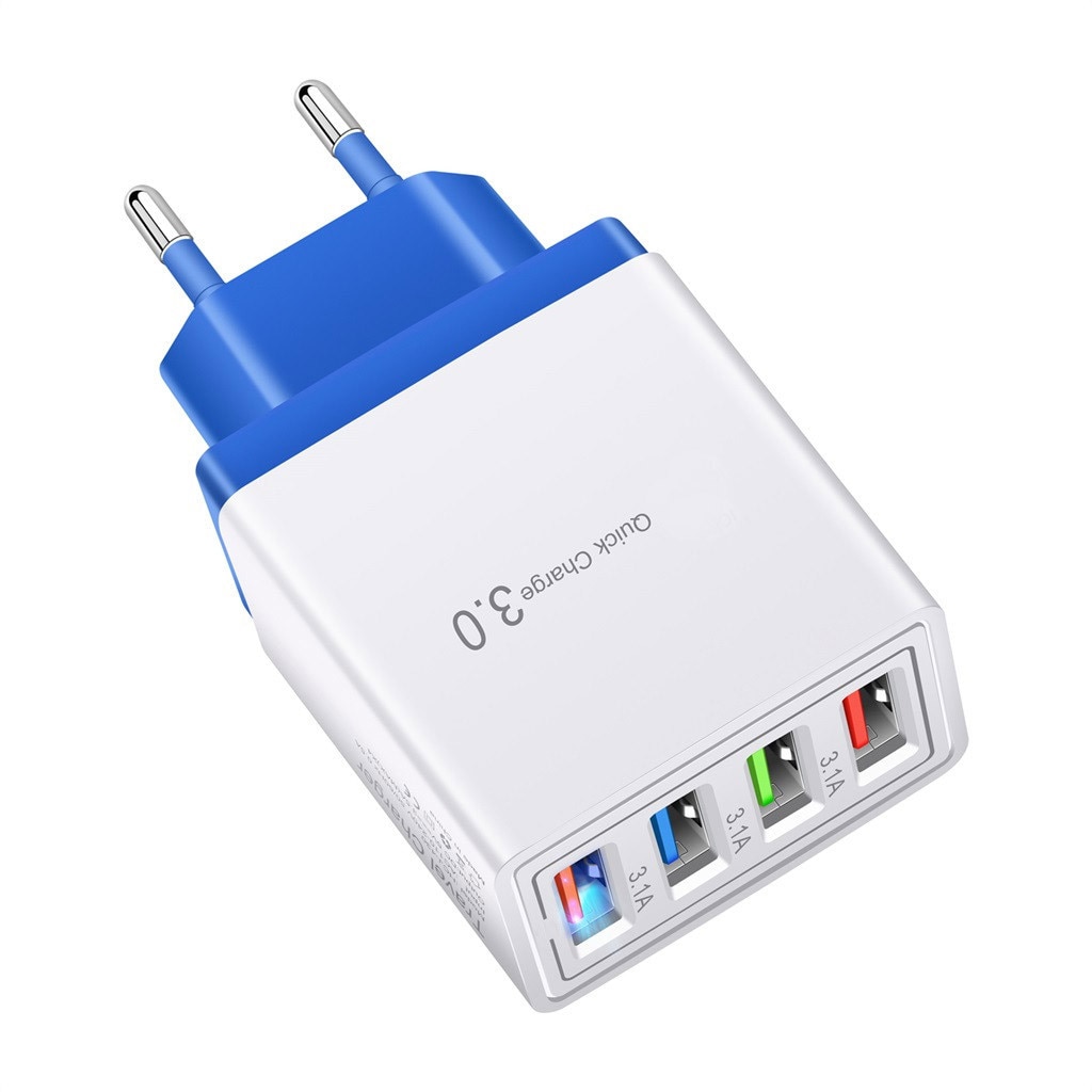 Direct sales 4 Port Fast Quick Charge QC 3.0 USB Hub Wall Charger 3.5A Power Adapter EU Plug US for cell phone iPhone Samsung