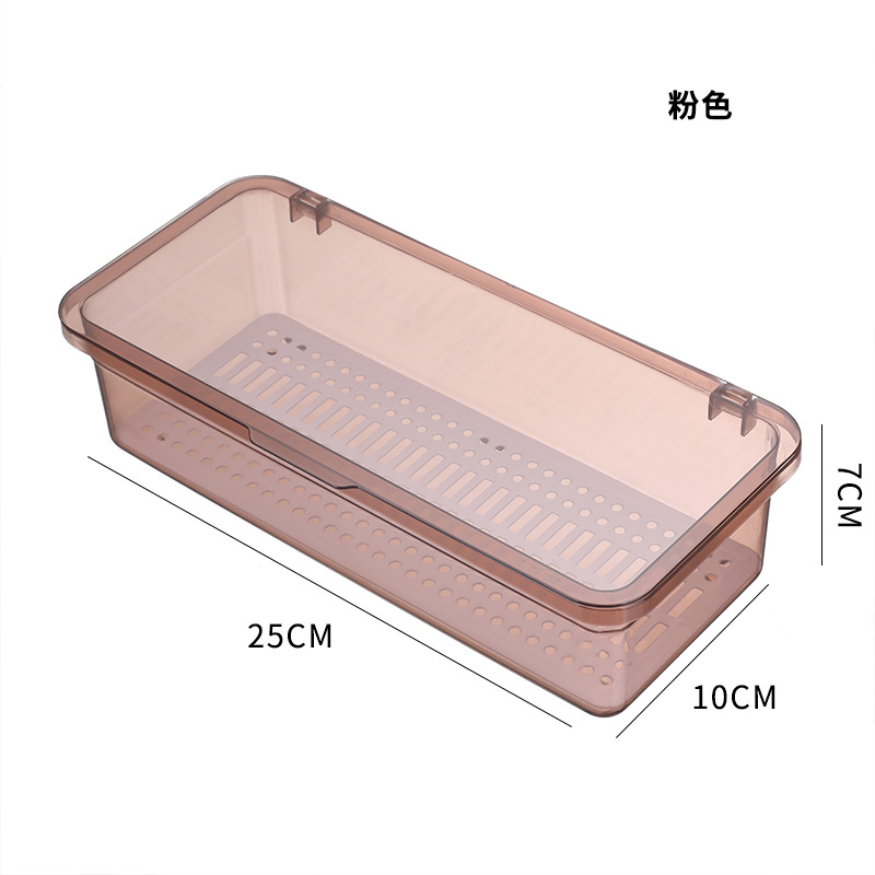 Flatware Plastic Tray Storage Drawers With Lid Kitchen Cutlery and Utensil Drawer Organizer Silverware Countertop Container: Pink