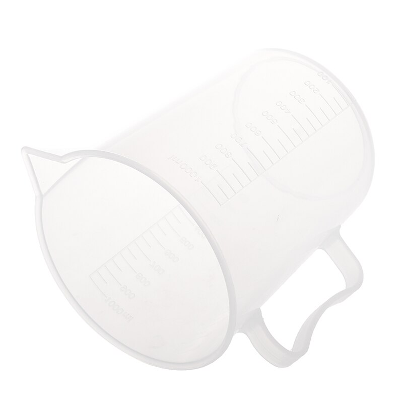 1000mL Capacity Clear Plastic Graduated Laboratory Measuring Set Beaker