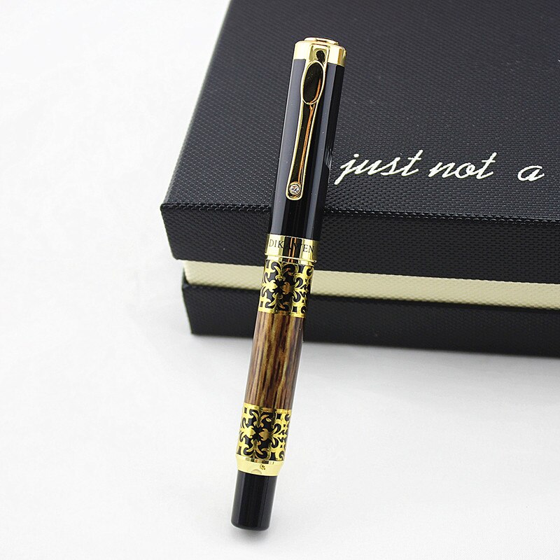 DIKA WEN 8012 brand F nib Cute metal Fountain pen school Office Stationery Kawaii Writing ink pens: D