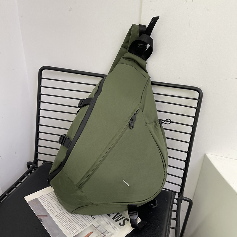 Bolsos bandolera para hombre de gran capacidad, bolso de pecho para hombre, bolso cruzado Unisex de viaje informal, bolso de hombro de almacenamiento de nailon, mochilas para estudiantes: Verde militar