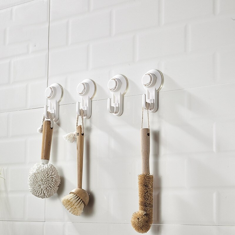 1pc ABS Vacuum Suction Hook 5KG Strong Hanger For Kitchen Bathroom Door Key Wall Hooks Organizer