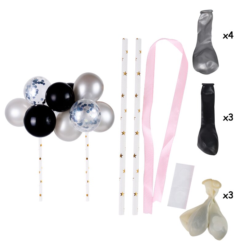 10 st 5 tums konfetti ballong cake topper bröllop baby shower festdekorationer barn födelsedagsfavörer grattis på födelsedagen cake topper: Bksl