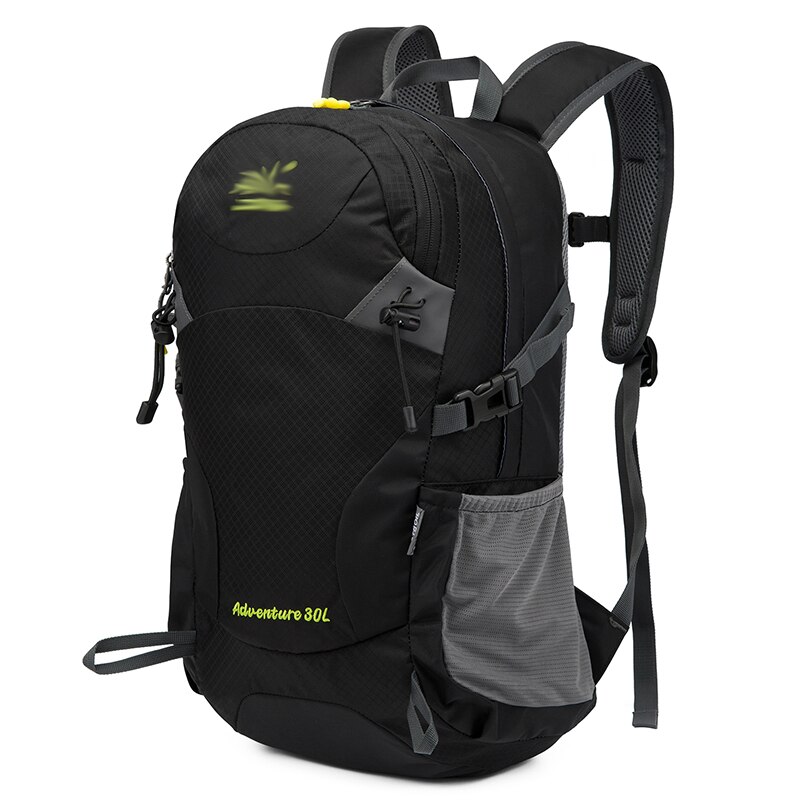 Travel Backpack Unisex Mountain Climbing Backpack Outdoor Hiking Backpack 30L Camping Backpack Nylon Waterproof Ultra-Light Bag: Black