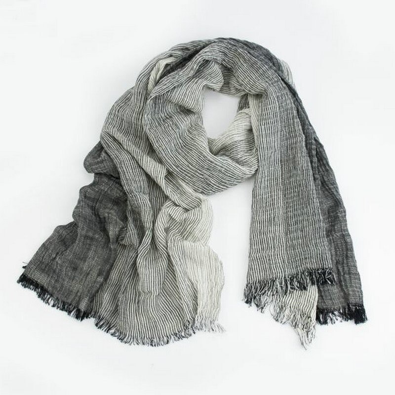 Unisex Men Women Ombre Shawl Spring Summer Cotton Blend Gradient Scarves Hijab Casual Male Scarves Crinkle Global Scarf YG367