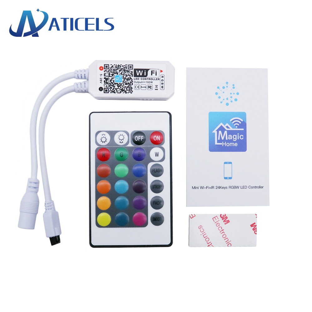 5-24V Mini WiFi RGB RGBW LED Controller With 24Key Remote APP Control For RGB RGBW RGBWW LED Strip Lights