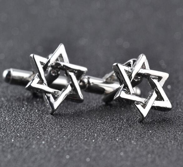 Boutons de manchette à breloques de la Star de David pour marié, bijoux de mariage français à la