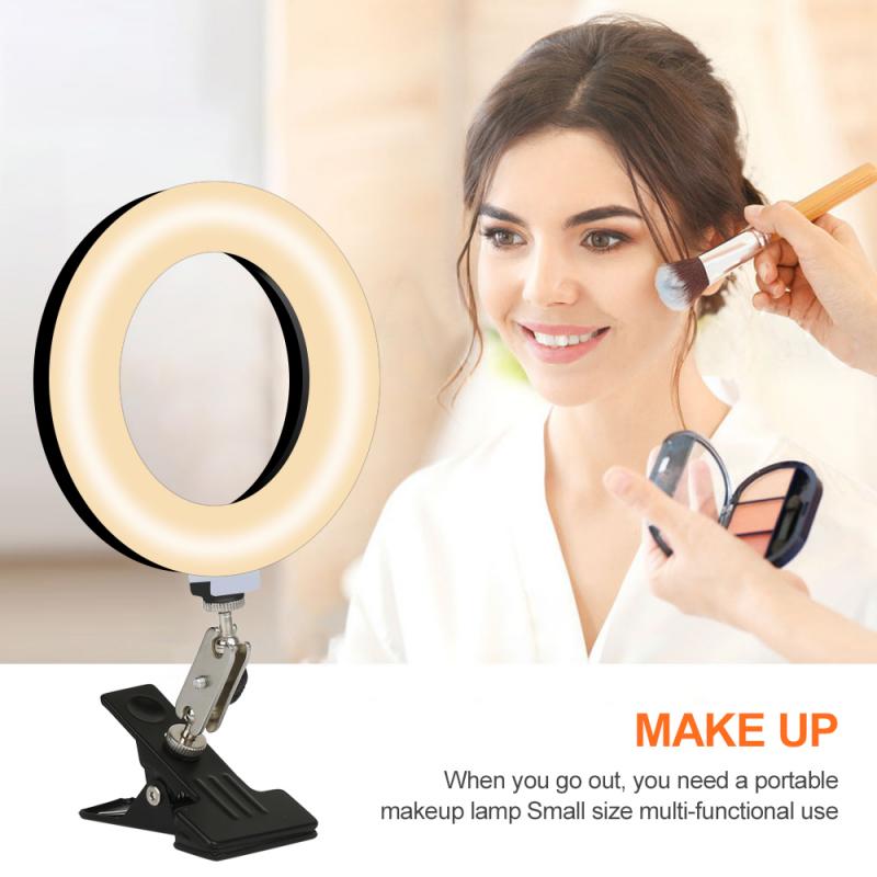 Dimbare Led Selfie Ring Licht Met Standaard Usb Selfie Licht Ring Lamp Grote Fotografie Ringlicht Voor Computer Pc Laptop