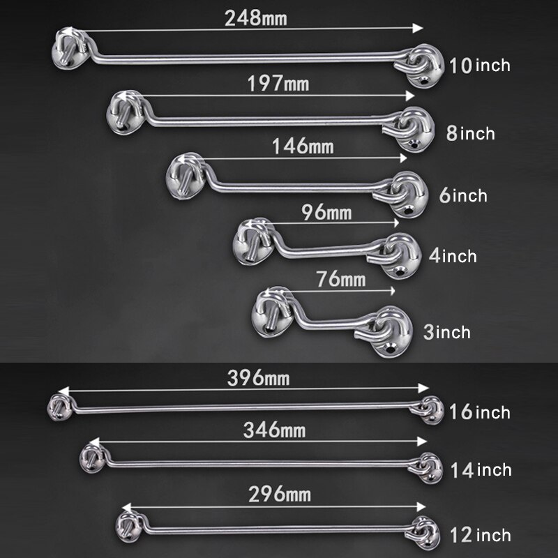 Cabin Hook Eye Latch Stainless Steel Hardware Hook Gate Door Swivel Window Hogard NO29