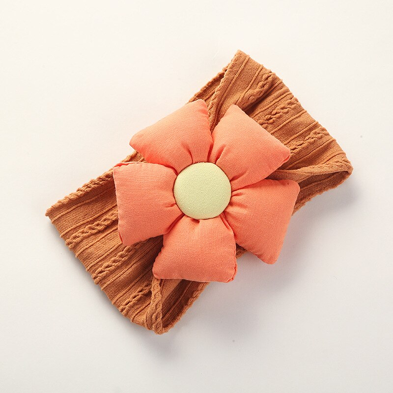 Floral Baby Girl Headbands Baby Hair Accessories Toddler Girls Bows Baby Girl Items: Orange