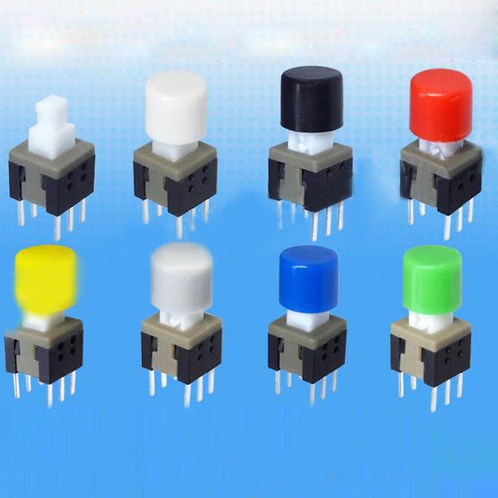 200pcs 6*5mm round button cap push button switch cap multi color button cap for self locking switches 5.8/7/8/8.5mm switches