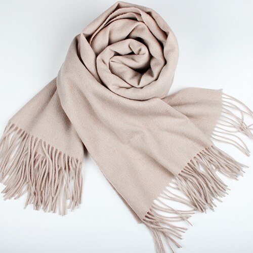 FURTALK 100% bufanda de lana de cordero para mujer Cachemira bufanda de lana Pashmina Bandana invierno otoño bufanda larga Mujer chales foulard femme: Beige