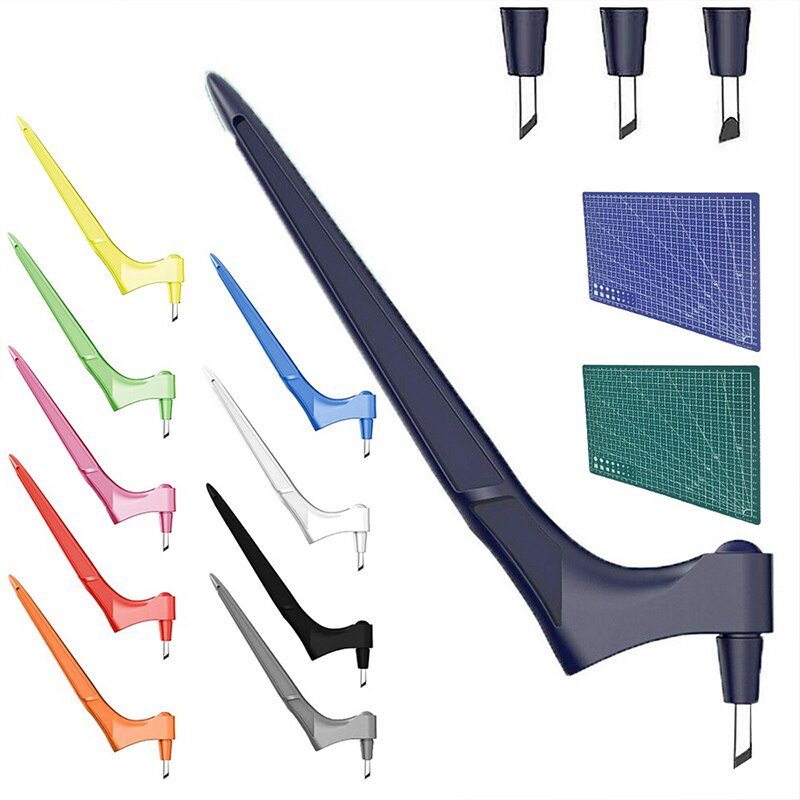Craft Cutting Tools Hand-Held Carving Knife With Cutting Mat 360-Degree Rotating Utility Knife for Paper Cutting Scrapbooking