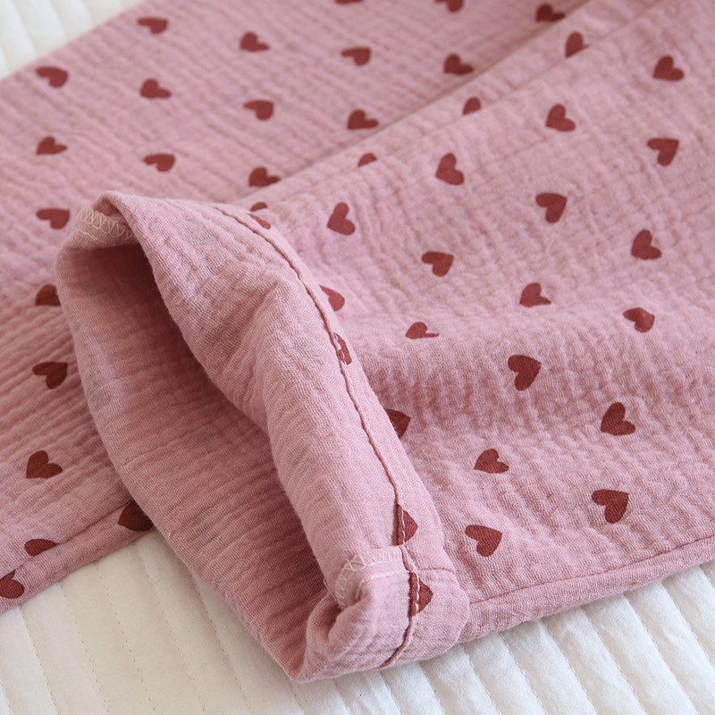 Pantalones de pijama 100% de algodón para el hogar, ropa de dormir suelta, informal, con estampado de amor