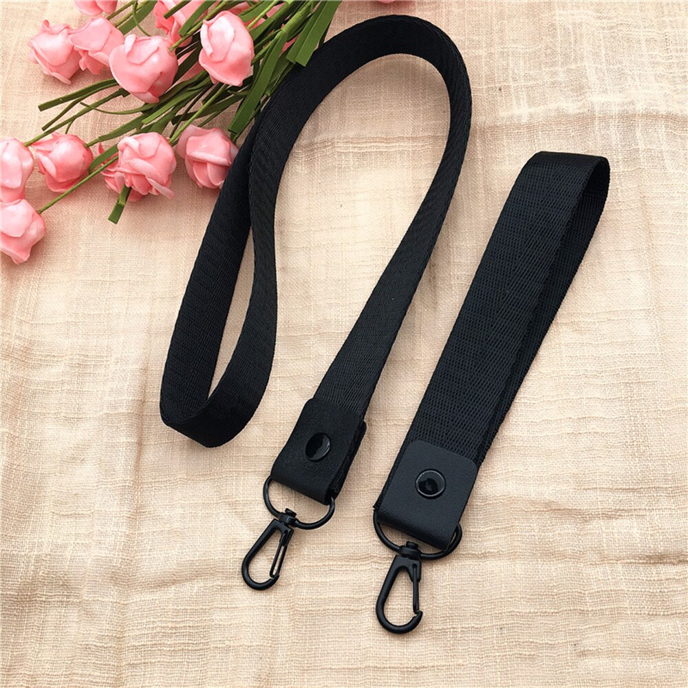 Effen Kleur Lanyards Tag Houder Neck Hang Id-kaart Lanyards Polsbandje Sleutel Touw Mobiele Telefoon Riemen Id-kaart Sleutelhanger zwart Rood