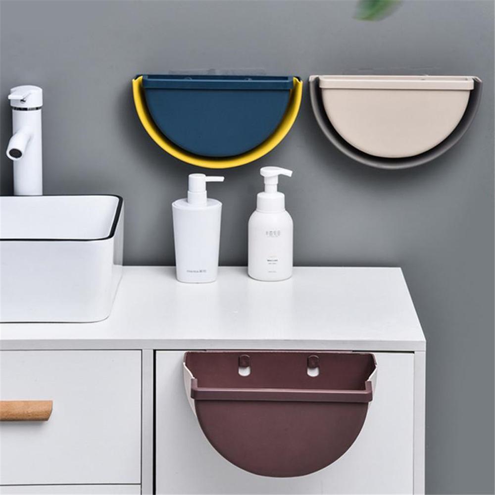 Cubo de basura plegable colgador para puerta de armario, papelera de pared, para baño, almacenamiento de desechos