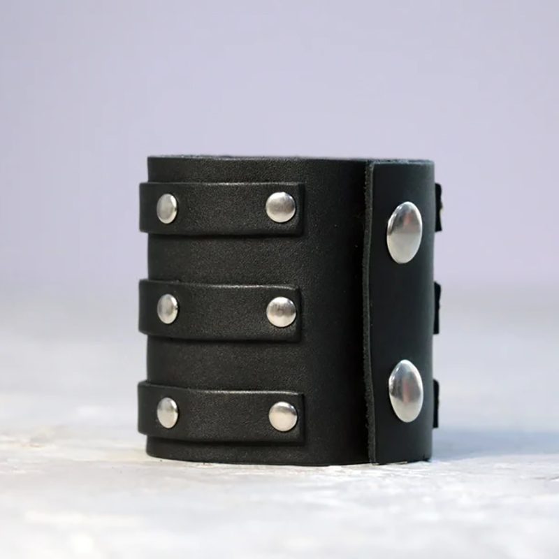 Vintage læderarmbånd armbånd manchet goth metal armbånd skjult spænde justerbar gothic punk armbånd herresmykker