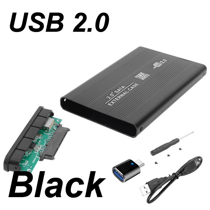 USB 3.0/2.0 2.5 Inch Hard Drive Disk Enclosure HDD External Box Case Aluminum Caddy 2.5" Sata HDD LED Light For Computer TYPE C