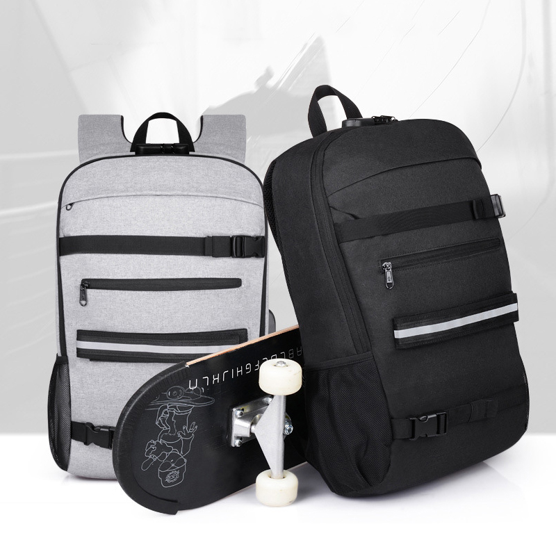 Sac à dos de Skateboard antivol avec verrouillage par mot de passe, chargeur Usb, à bandoulière, pour loisirs, voyage, ordinateur, Longboard, pour hommes et femmes