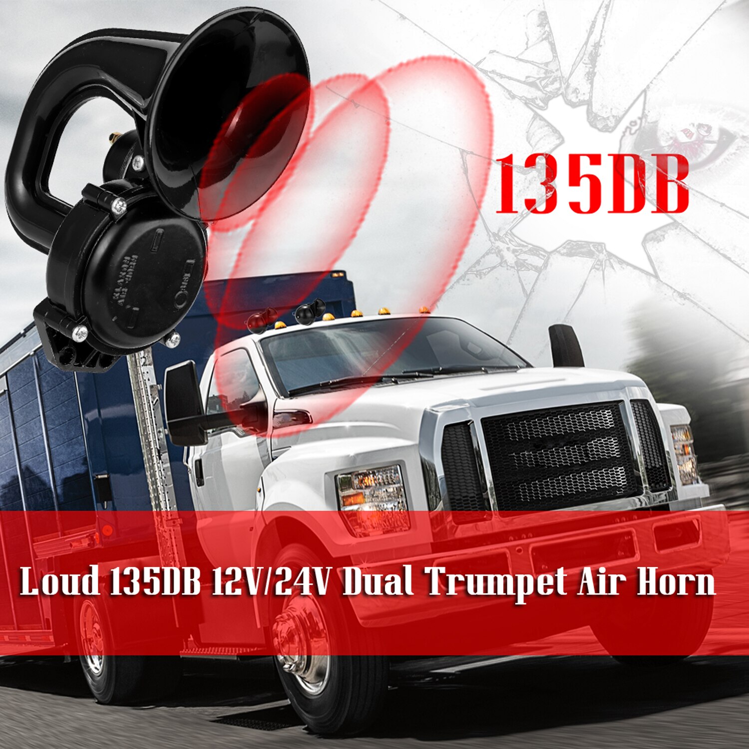12/24V 250DB de doble tono de aire compacto Kit de bocinas coche camión SUV RV tren caravana, barco, doble tono Super fuerte