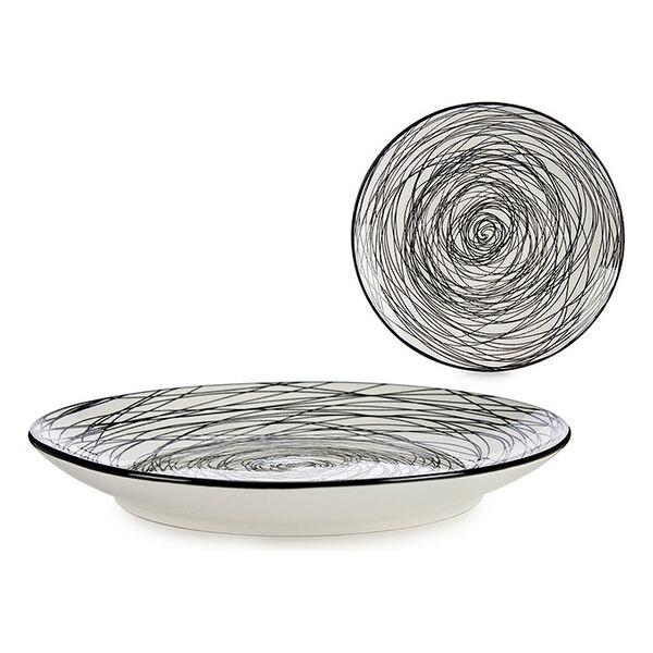Tallrik svart porslin ø 20 cm
