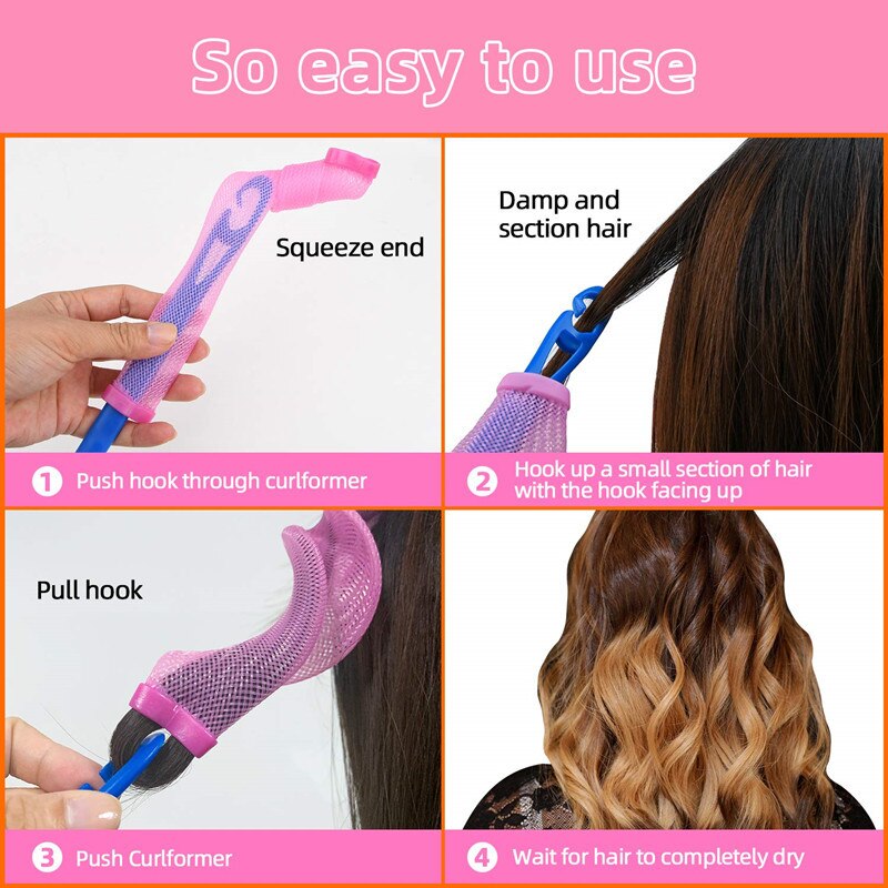Bigodini morbidi dei bigodini dei capelli per le donne onde senza spirale di calore riccioli rotondi 6 diverso dimensioni 18 pz/impostato