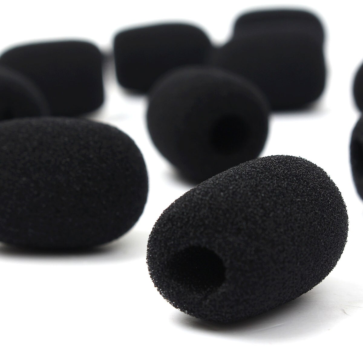 10PCS Black Mic Cover Mini Microphone Cover Headset Replacement Microphone Headset Grill Windscreedn Sponge Foam