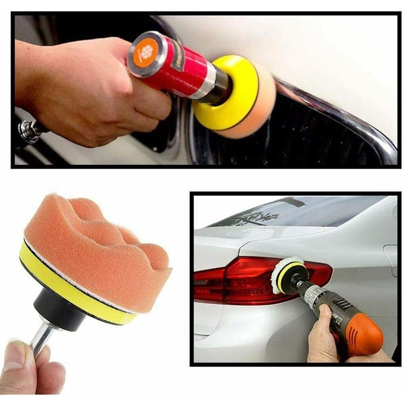 3 inch Car Buffing Pads Polishing Wax Sponge Buffer Set Waxing Foam Polisher Kit for Drill