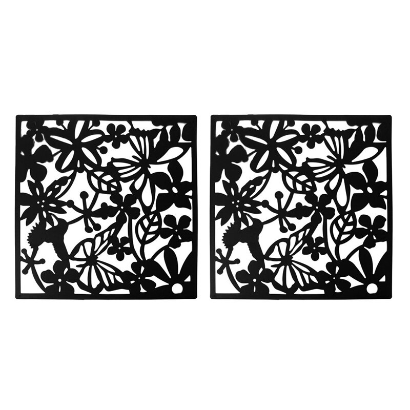 ! 4 Pcs Butterfly Bird Flower Hanging Screen Partition Divider Panel Room Curtain Home Decor Black