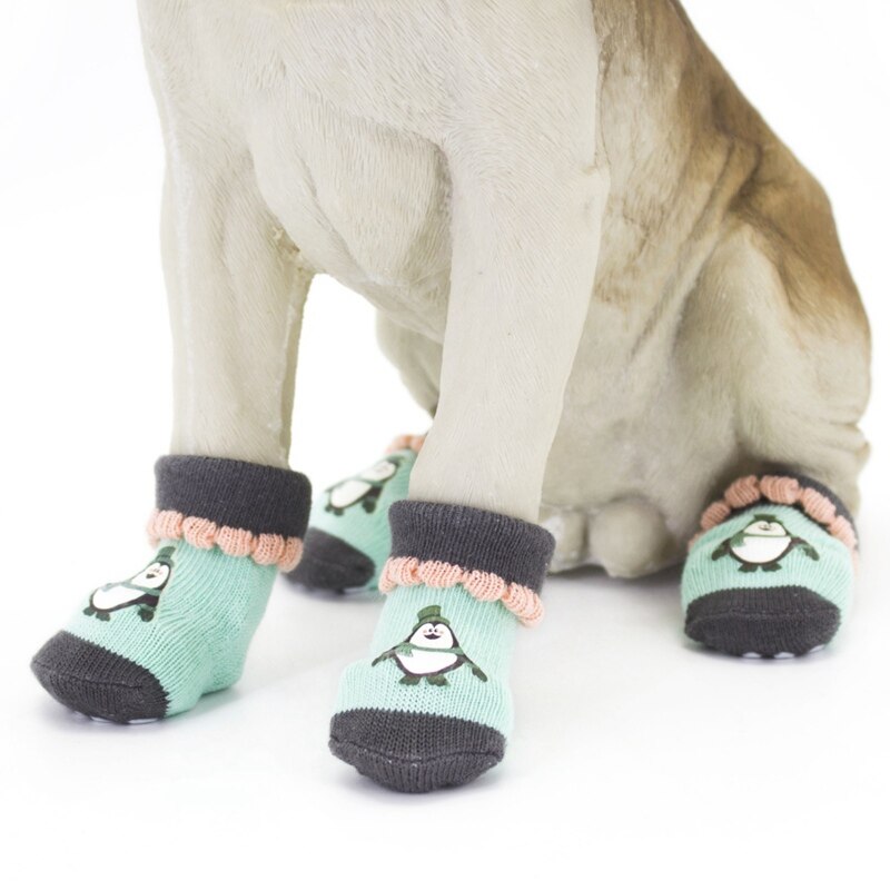 Huisdier antislip Gebreide Katoenen Sokken voor Kleine Middelgrote Honden Puppy Warm Walk Sokken met Liefde Hart YZ