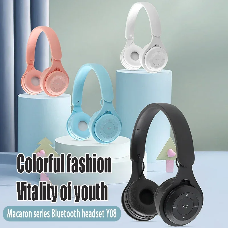 Stereo  y08 headset 5.0 bluetooth headset foldbare trådløse sportsøretelefoner gaming headsets over-ear hovedtelefoner til android ios