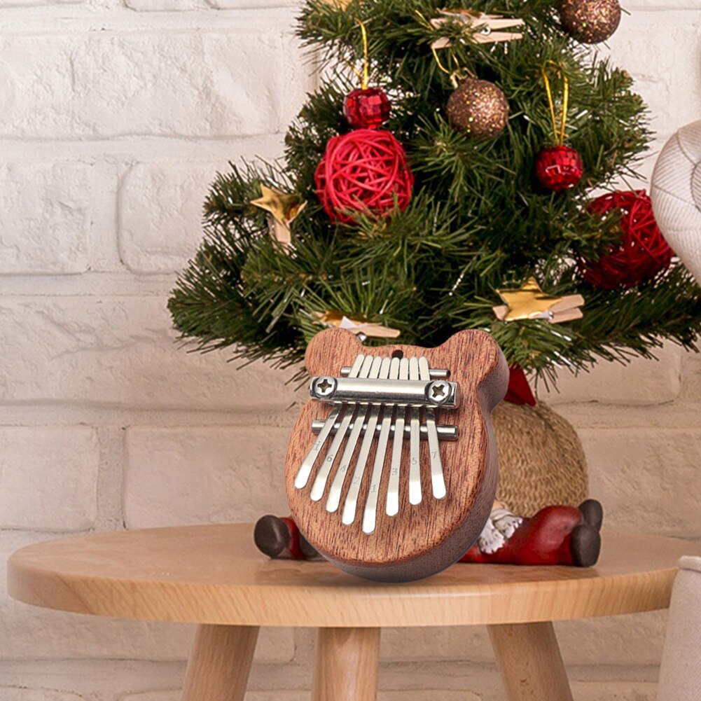 Retro Kalimba Draagbare Duim Piano Houten Exquise Vinger Harp Muzikale Mbira Instrument Voor Kinderen Volwassen Beginners 8 Toetsen