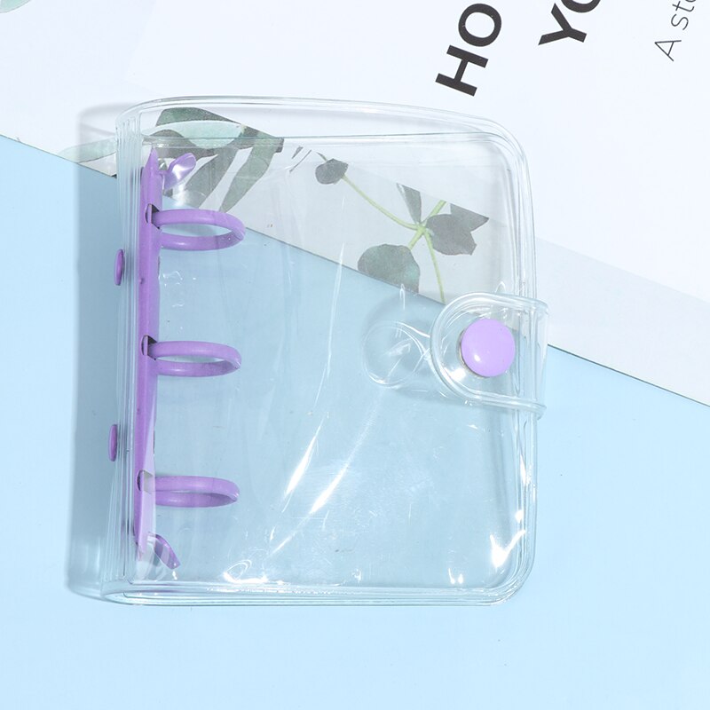 Przezroczysty segregator robić notebooka mini luźny liść robić książki uczeń przenośny notatnik robić segregatorów szkolnych: fioletowy