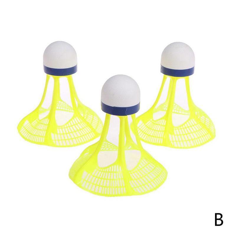 3 Stks/pak Originele Outdoor Badminton Plastic Bal Nylon Bal Stabiele Vliegende Stabiliteit Duurzaam Shuttle Indoor Outdoor: Yellow