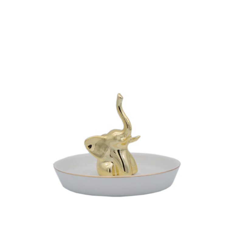 Elefant dekorativ fad ring sted opbevaringsbakke support til veninde smykker ornament arrangement til dressing skrivebord: -en